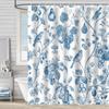 Waterproof Shower Curtain 3D Printing Tropical Jungle Plant Leaves Flowering Season Polyester Shower Curtain Free Hook