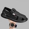 Men's Shoes 2025 Summer New Fashion Outdoor Large Size Velcro Leather Bag Head Flat Bottom Beach Casual Sandals Tide