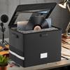 Foldable Vinyl Record Storage Box With Lid And Handles Lockable Album File Records Collection Box for Precious Album Collection