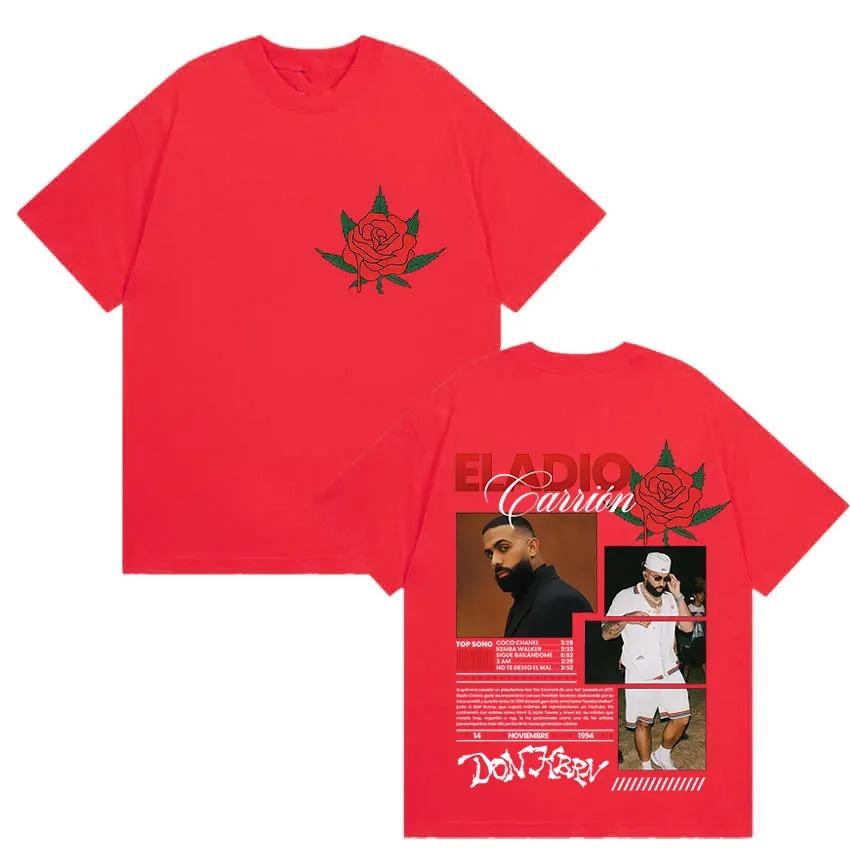 Rapper Eladio Carrión Sauce Boyz Tour 2025 Album T-shirt Mens Clothing Retro Oversized T-shirts Plus Size Streetwear Cotton Top