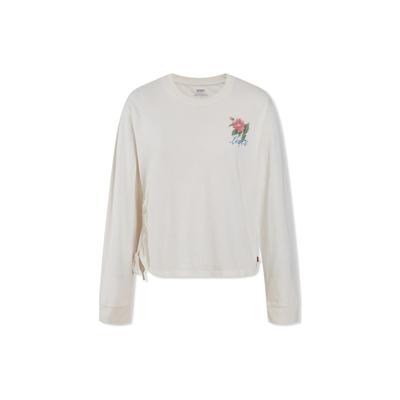 Levis SS23 Solid Color Round Neck Pullover Sweater Women Sweater Beige A4939-0000