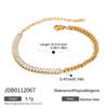 Youthway Versatile Casual Gold Plated Stainless Steel Geometric Rhinestone Tennis Chain Bracelet Necklace Set Sporty Accessories