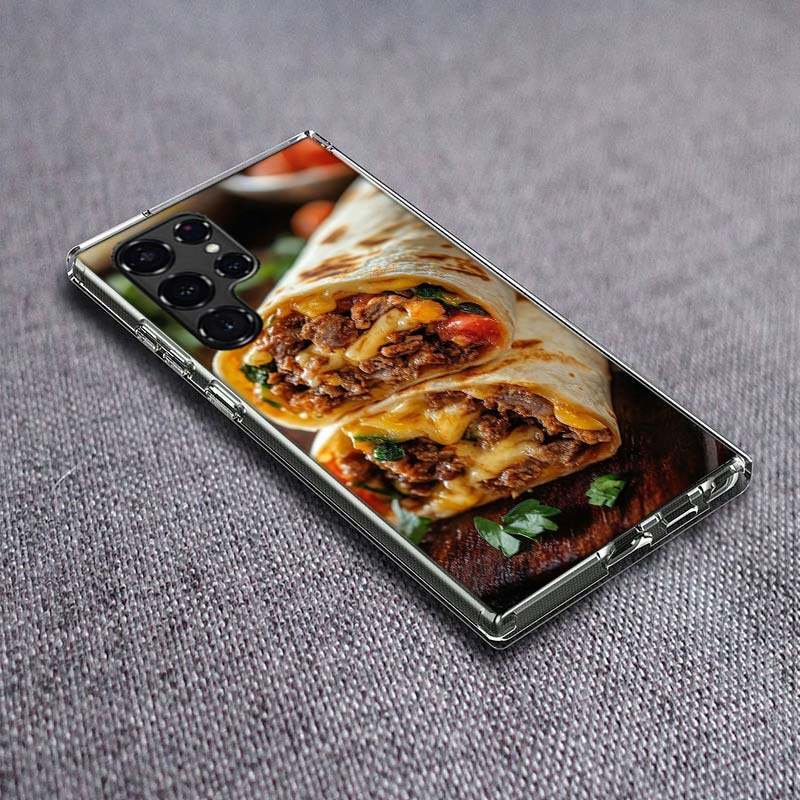 

Cheese Crispy Chicken Beef Packaging Phone Case For Samsung Galaxy S24 S23 S21 S20 FE S22 S26 Ultra S25 Edge S10 Plus Cover Clea Samsung S10