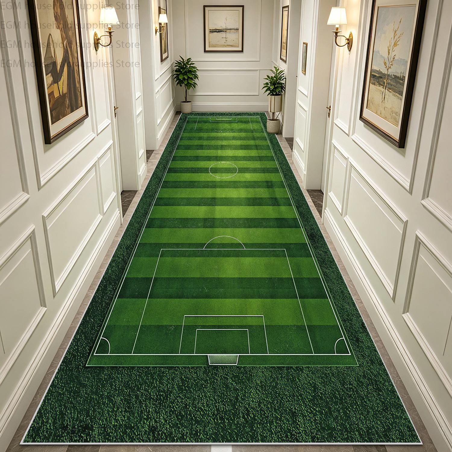 Green Football Field Long Runner Amusing
