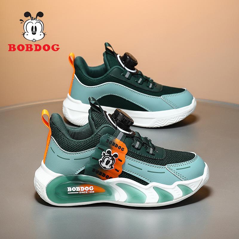 Babu bean boys' shoes running shoes tide 2025 autumn and winter new middle-aged and older children's leather surface children's sports shoes fashionab