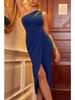 Women Sexy Oblique Shoulder Hollow Backless Sleeveless High Waist Slit Slim Comfortable Lightweight Recognition Elegant with Flattering Chic Dress