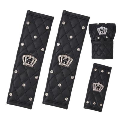 Protection d'épaule pour ceinture de sécurité de voiture, cache de levier de vitesse automatique, cache de protection pour frein à main, couvre-volant couronne de diamant et accessoires.