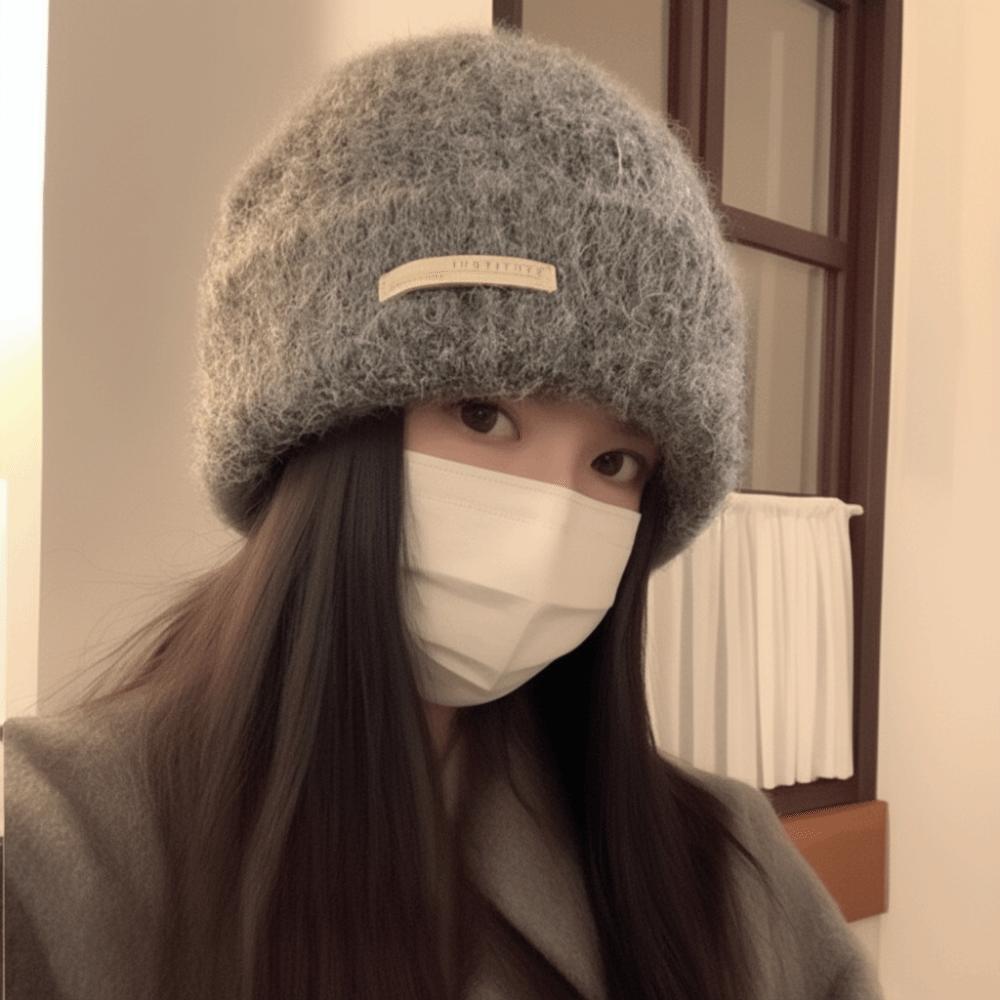 All-match Plush Woolen Hat Korean Style Brimless Beanie Cap Knitted Pullover Hat  Winter Autumn