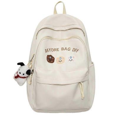 School Backpack Cartoon Bear Pendant 44*31*21 White