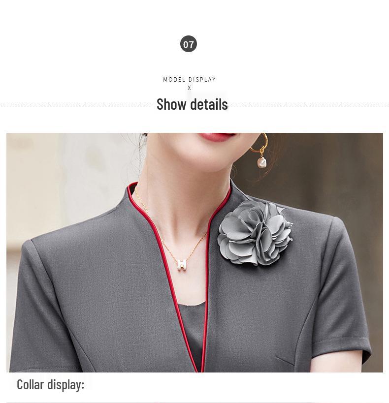 Summer Professional Short Sleeve Attire: Elegant Jewelry Store & Hotel Manager Workwear