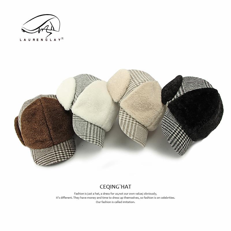 

Autumn and winter new hat women s thickened warm cap plush baseball cap cute versatile painter hat Head circumference about 55-59cm темно-коричневого кольору