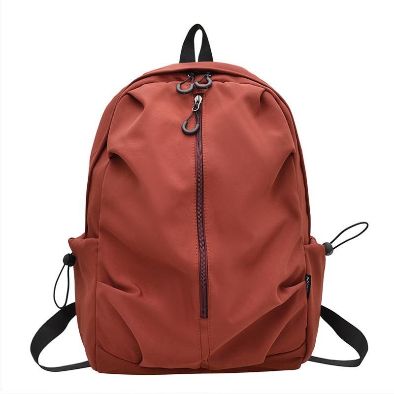 Large Minimalist Capacity Backpack With Solid Color Design For Daily Use