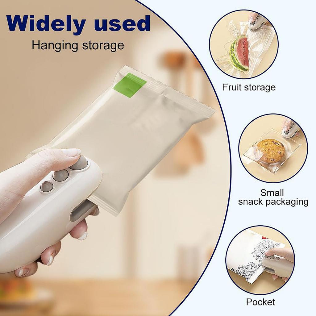 Heat Sealing Machine For Home Use – Portable Handheld Automatic Bag Sealer For Snack & Plastic Bags