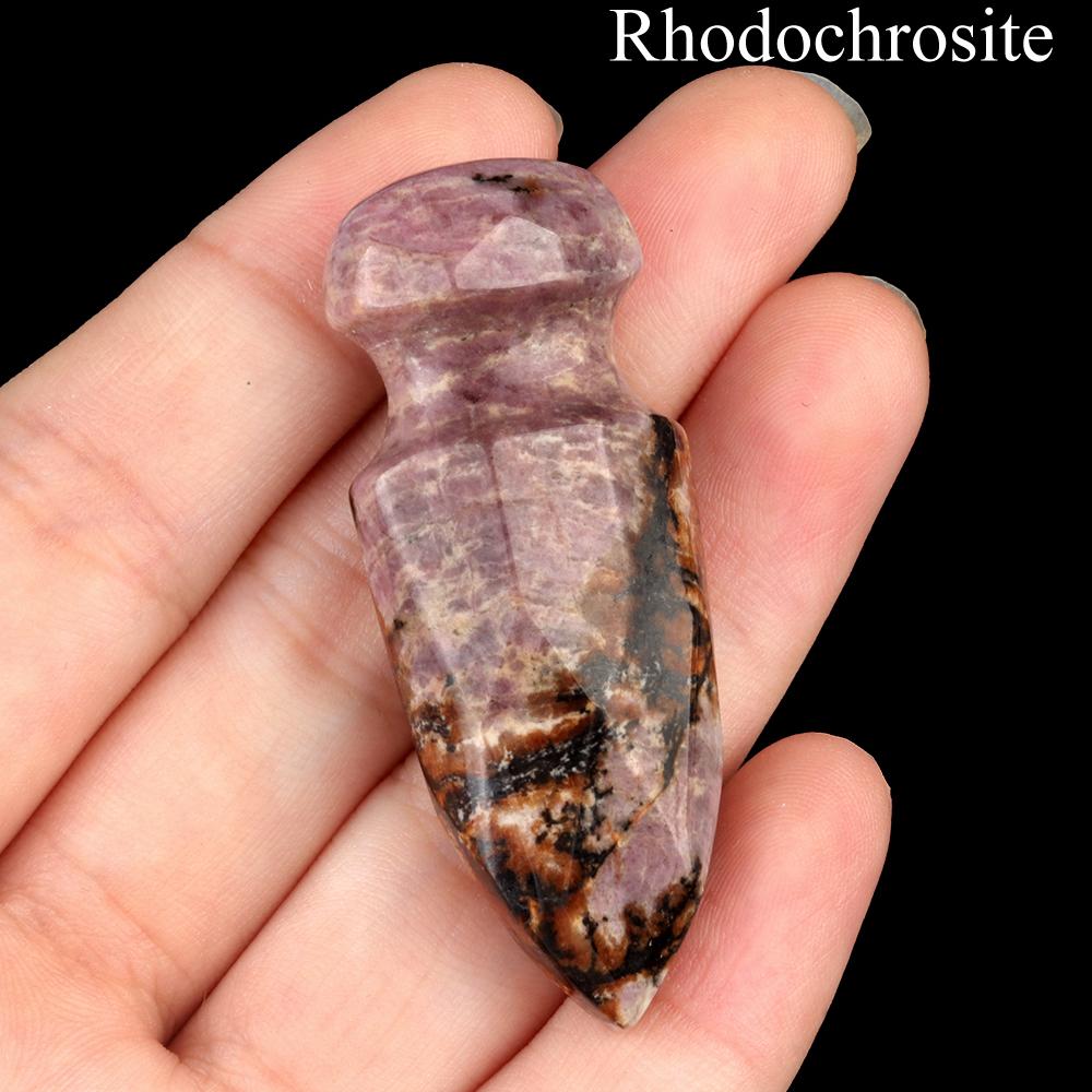 1Pc Natural Quartz Dagger Sword Carving Stone Ornaments Decorative, Reiki Healing Gemstones Home Decor, DIY Jewelry Craft Collections Gifts 50×20mm