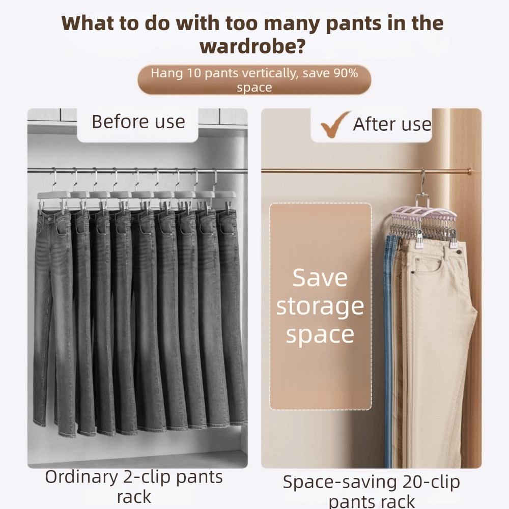 Stainless Steel 20 Clips Sock Drying Rack Non-slip Unmarked Underwear Drying Rack Indoor