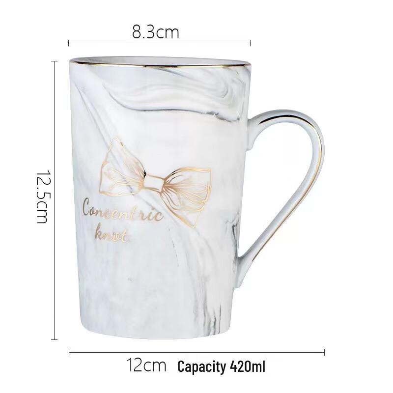 European Style Marble Ceramic Mug Set