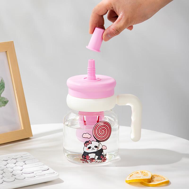 Butelka Shanchongshan w kształcie tykwy z wysokoboranowego szkła ze słomką