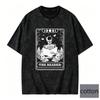 Oversize Korean Style Vintage Shortsleeved Tshirt Raccoon Reading Graphic Tee Top Men Women Loose Fit Streetwear Casual Tee