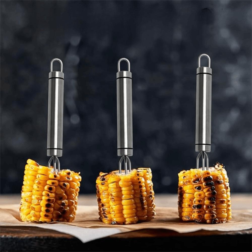 5pcs Stainless Steel Corn Forks Set Reusable Grilled Sausage Prod Roast Holder  Marshmallow