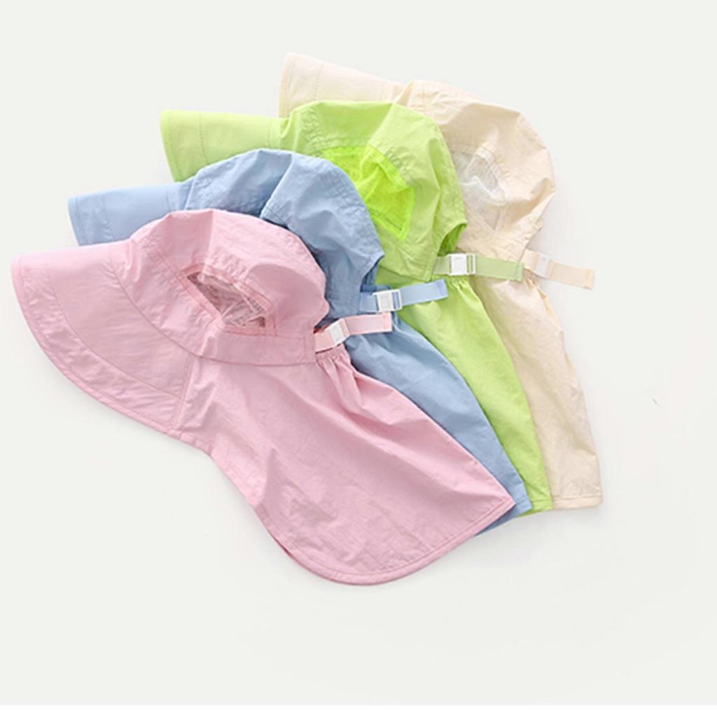 Kids Wide Brims Sun Hat Adjustable Neck Flap Lightweight Breathable Caps For Outdoor Beach Camping Boys Girls  Pink