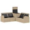 Sofa Set 5 pcs. Beige and Light Grey Poly Rattan and Steel