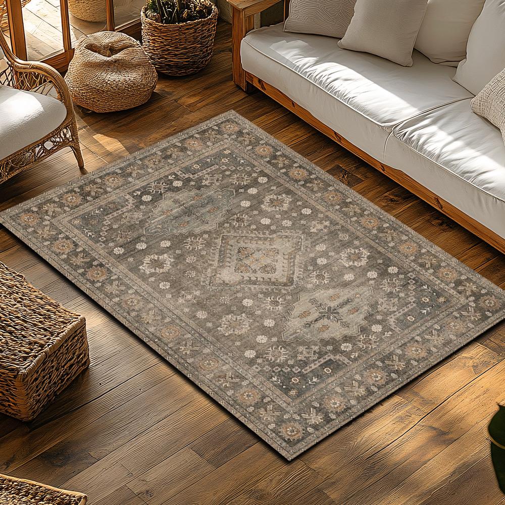 Beige Moroccan Bohemian Area Rug, Geometric Pattern Non-Slip Carpet, Soft Living Room Mat for Cozy Home Decor Ethnic Patterns