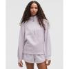 Scuba Oversized Half Zip Hoodie  Long Faint Lavender Silver