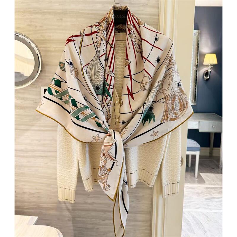 NINA SOLOR Starlight Chorus Silk Wool Square Scarf