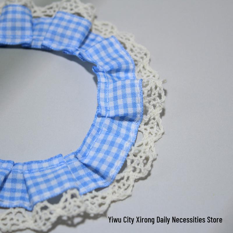 Pleated Grid Lace Trim Cuffs Hem Doll Clothes Ita Bag Frame DIY Kit
