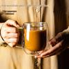 Doppelwandige Borosilikatglas-Tasse mit Henkel für den Heimgebrauch