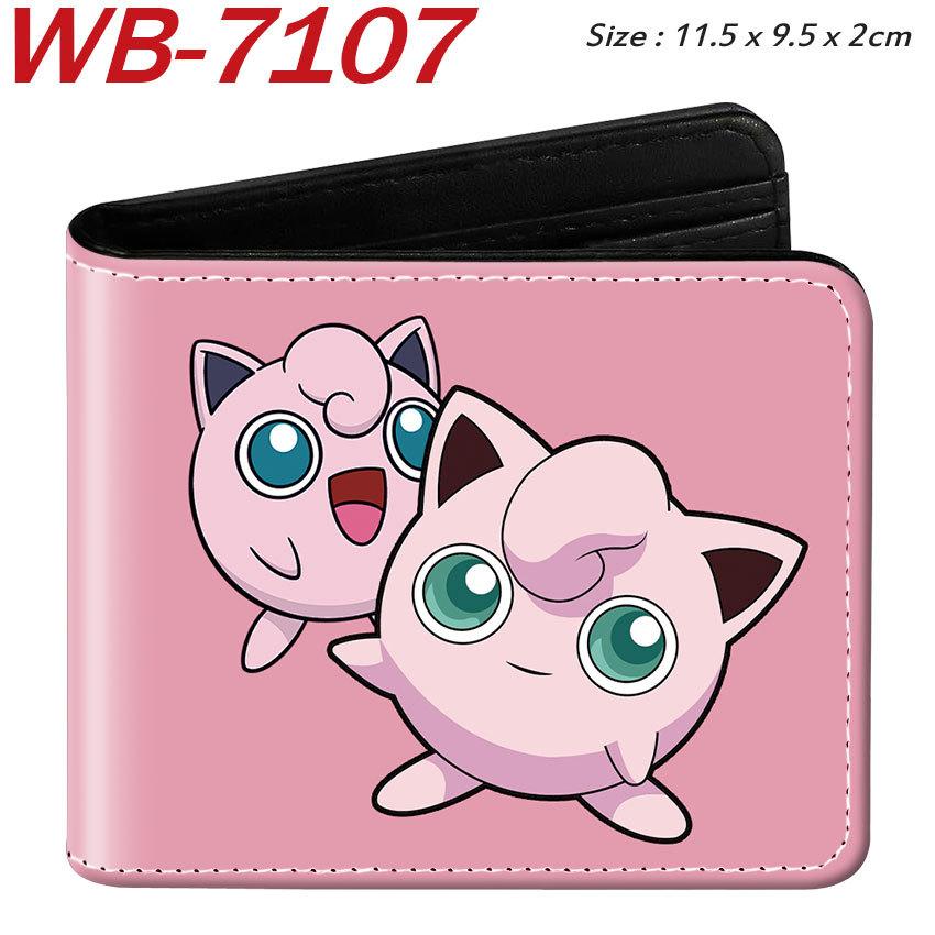 Pokemon Full Color Short Card Holder Folded Coin Purse Cute Pikachu Wallet 1pcs