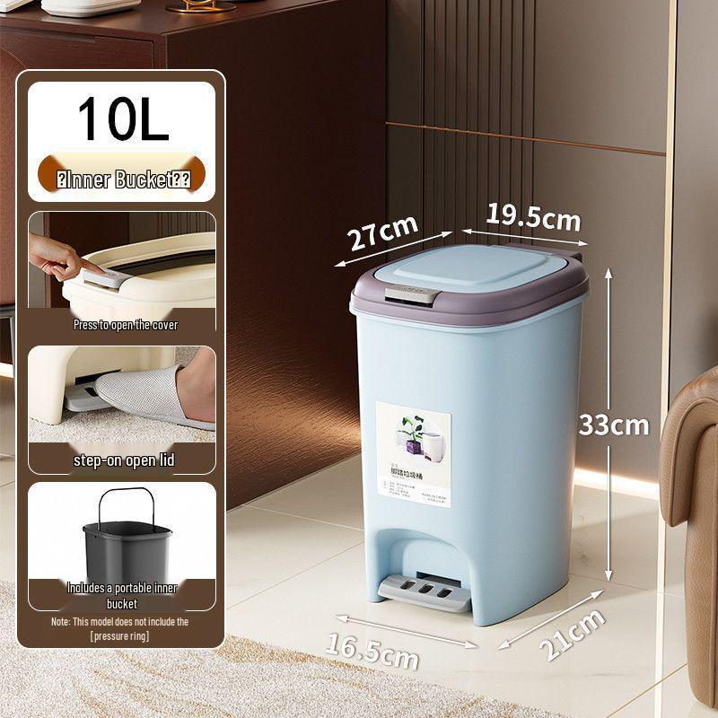Large Odor-Proof Foot Pedal Trash Can with Lid for Home: Double Opening for Bedroom, Living Room, Kitchen, Bathroom, and Toilet.