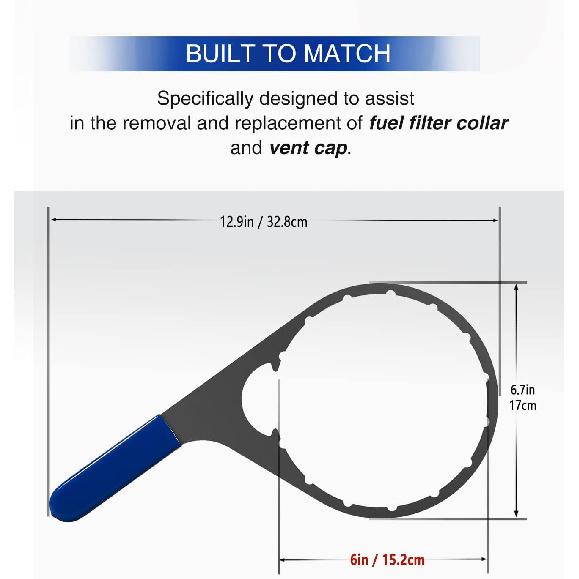 Replace For Davco 6’’ ID 380134 382 Colar/Vent Cap Oil Fuel Filter Wrench For Fuel Pro 382, 380, Metal