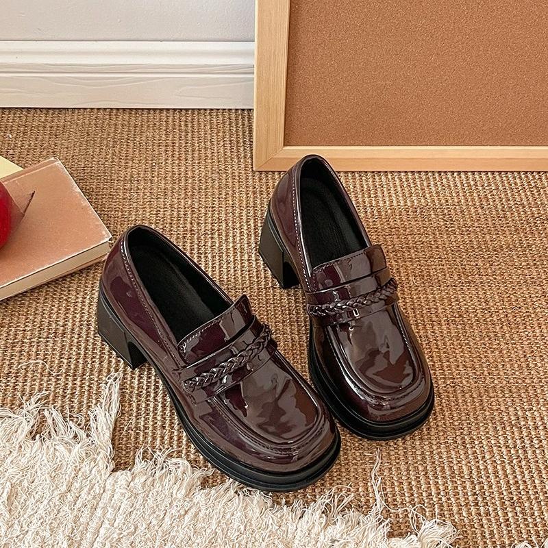 

Туфли-лодочки на высоком каблуке, осенние новинки, круглый носок, глубокий вырез, платформа, нескользящая износостойкая подошва, низкий верх 40 коричневый