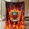 OGC Nice FC Weiche Flanell-Fleece-Decke Leichte Gemütliche Warme Überwurfdecke für Sofa Bett Heimdekoration