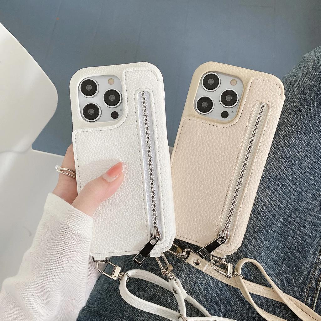 Crossbody Shoulder Strap Zipper Wallet Leather Case For iPhone 14 15 Pro Max 13 12 11 XS XR 8 7 Plus SE2025 Card Bag Purse Cover