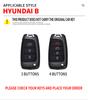 Zinc Alloy+Slicone Car Flip Key Case Cover Shell Fob for Hyundai Elantra Solaris Tucson I30 I35 I40 KONA Genesis Santa Fe Azera
