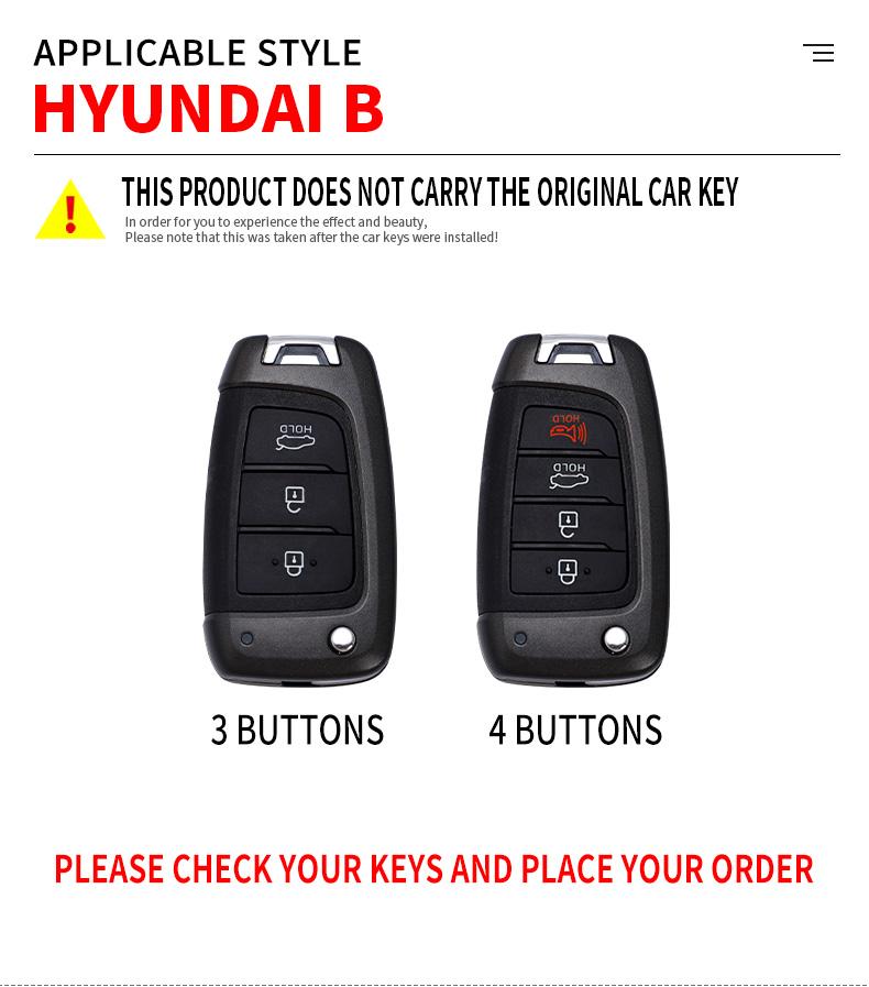 Zinc Alloy+Slicone Car Flip Key Case Cover Shell Fob for Hyundai Elantra Solaris Tucson I30 I35 I40 KONA Genesis Santa Fe Azera