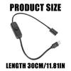Durability Type C Charger 30cm USB C Extension Cable With Integrated Switching For LED Lights Headphones Game Consoles