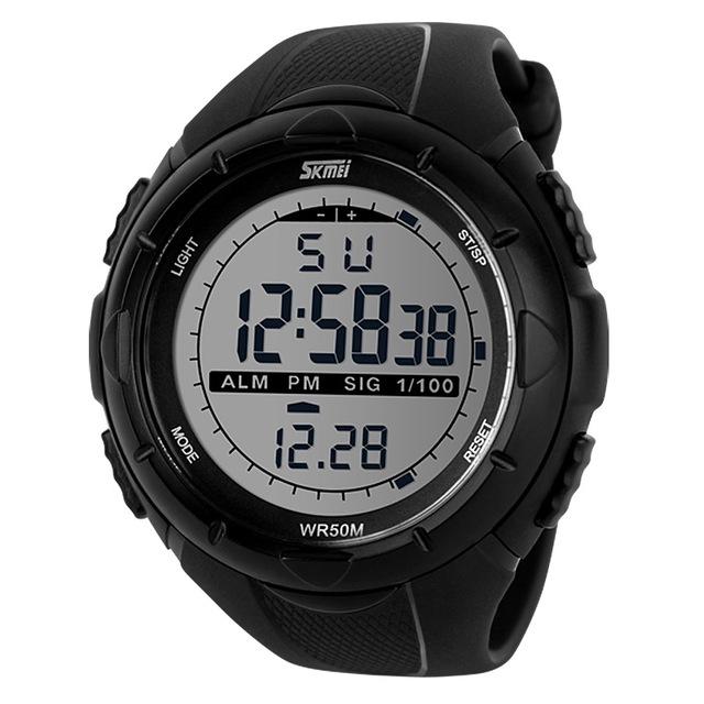 SKMEI 1025 50M Water Resistant Electronic Alarm Clock Men Digital Watch Outdoor Sports Watches LED Outdoor Dress Wristwatches