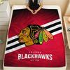 1PC Chicago Blackhawks Print Flannel Blanket, High Quality Comfortable for All Seasons, Home Decor, Warmth and Comfort, Perfect for Christmas Gifts