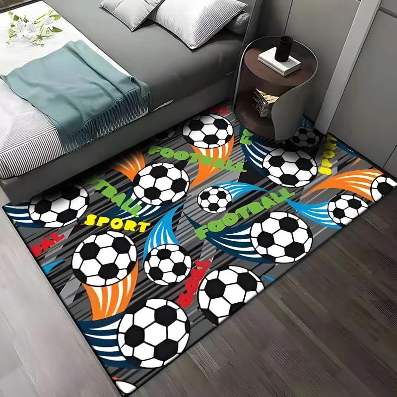 Football Art Pattern Rug Carpet for Living Room Bathroom Mat Creative Doormat Carpet for Bedroom Home Decor Tapis Salon