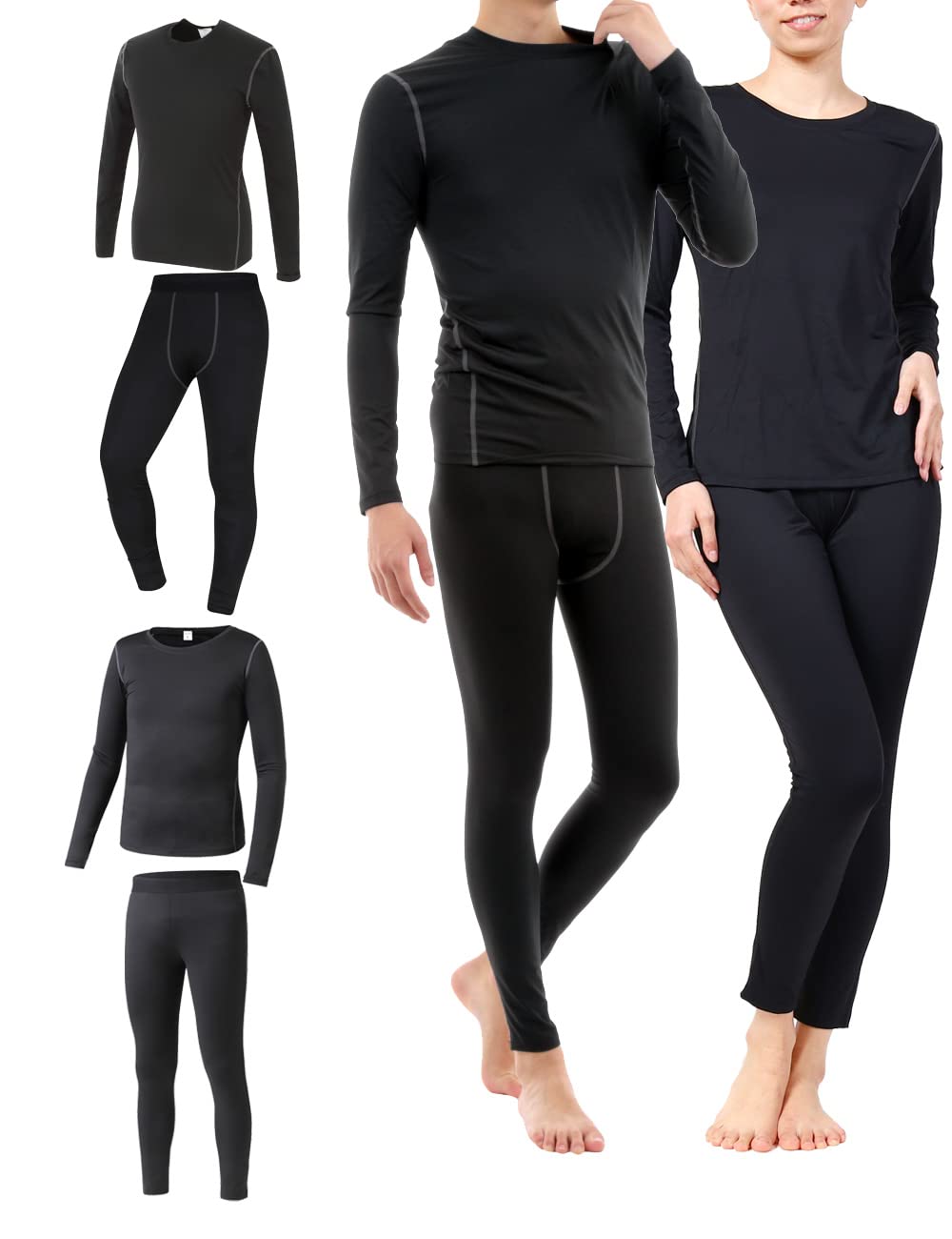 

Деревенский Разнообразие Костюм для сауны Внутреннее белье для мужчин и Верх и Низ Внутреннее белье для холодной погоды Женщины, Компрессионное, Влагоотводящее, Комплект, (Мужской M) чёрный