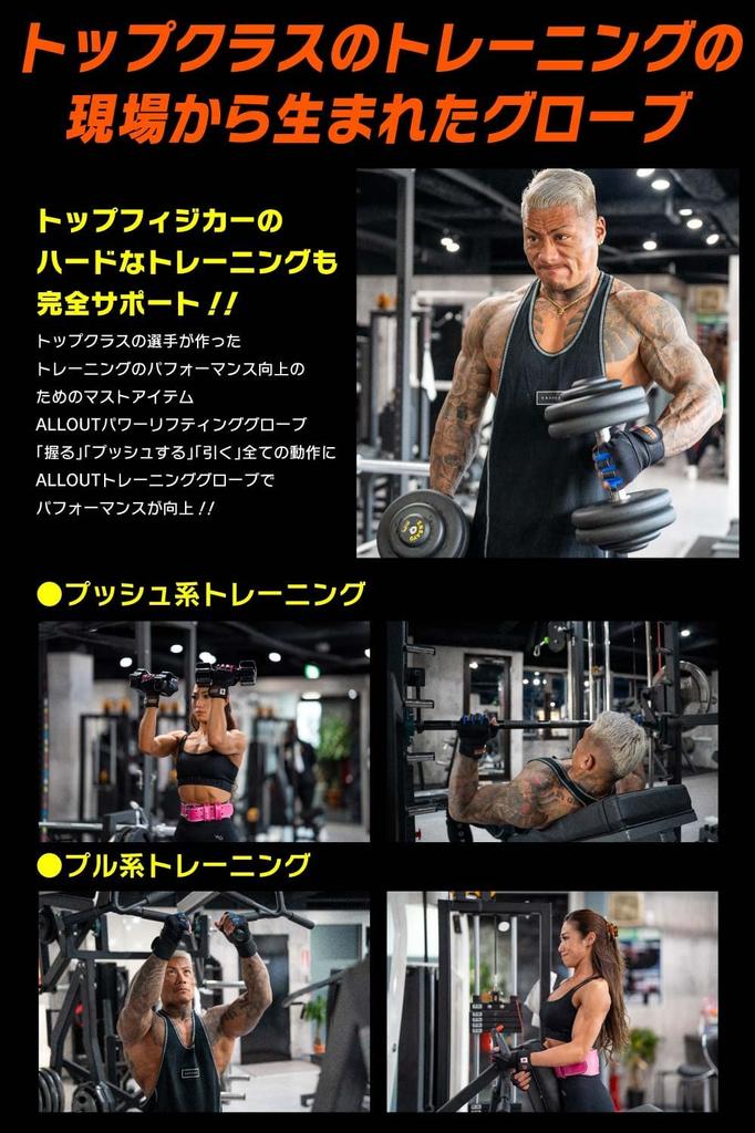 ALLOUT Training Gloves Genuine Weight Lifting Training Muscle Training Gloves Supervised by Top Physical Car All Out (M, Blue)