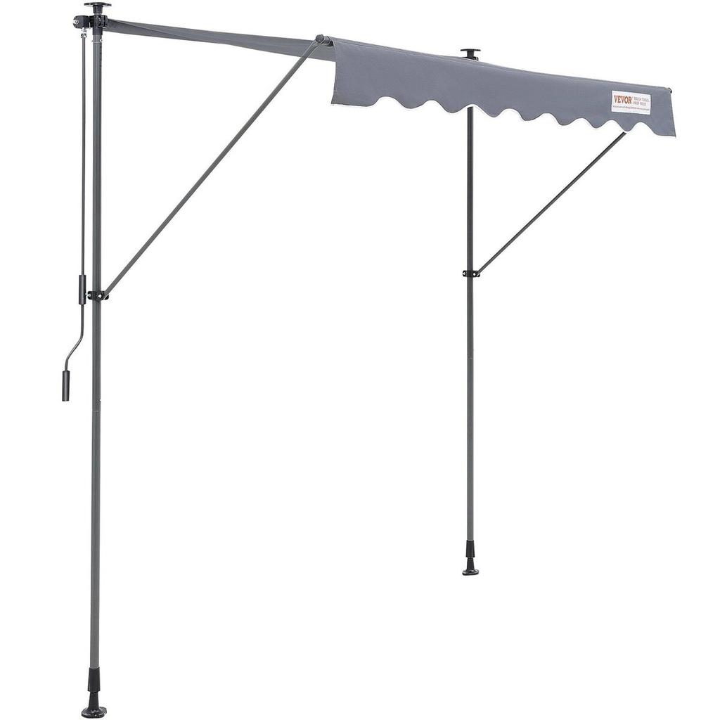 Manual Retractable Awning, 78" Outdoor Retractable Patio Awning Sunshade Shelter, Adjustable Patio Door Window Awning Canopy with 39" Sun Shade
