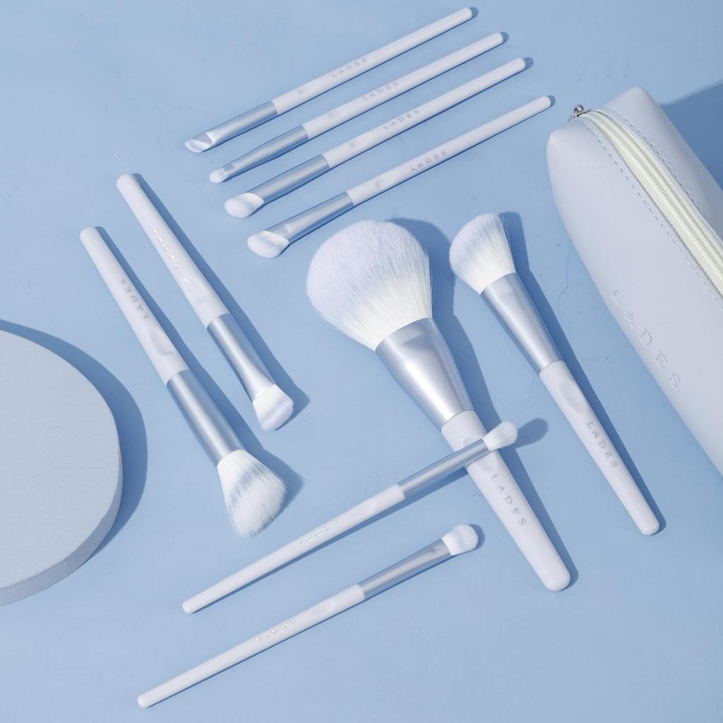 MSQ Makeup Brush 10 Eyeshadow Blush Concealer Premium Fiber Perfect for Everyday Includes Cosmetic Bag and Gift Box Wind Chime Set, Brushes, Brush,