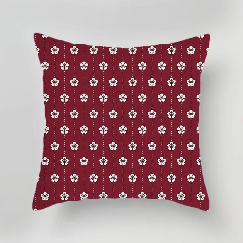 Red Plaid Simple Printed Pillowcase Office Sofa Cushion Cover Luxury Home Decoration Cushion Cover