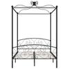 VidaXL Black Metal Canopy Bed Frames 140 X 200 Cm