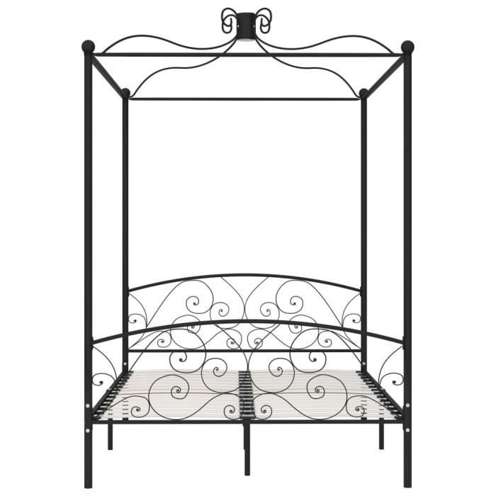 VidaXL Black Metal Canopy Bed Frames 140 X 200 Cm