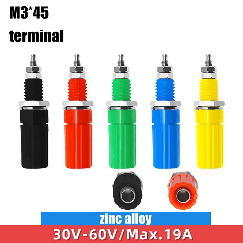 5Pcs Diy Accessories 4Mm Banana Socket M3X45Mm Binding Post Nut Banana Plug Jack Electrical Connector Terminal